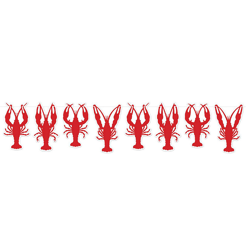 Beistle - 10&amp;#190;" x 4' 6" - Red - Crawfish Streamer Red Plastic Decorative Banner! Image