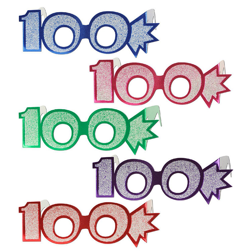 Beistle - "100" Glittered Foil Eyeglasses - 25 Pack Image