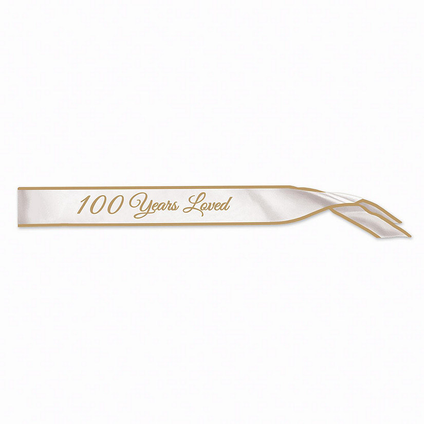 Beistle - 100 Years Loved Satin Sash - 6 Pack Image