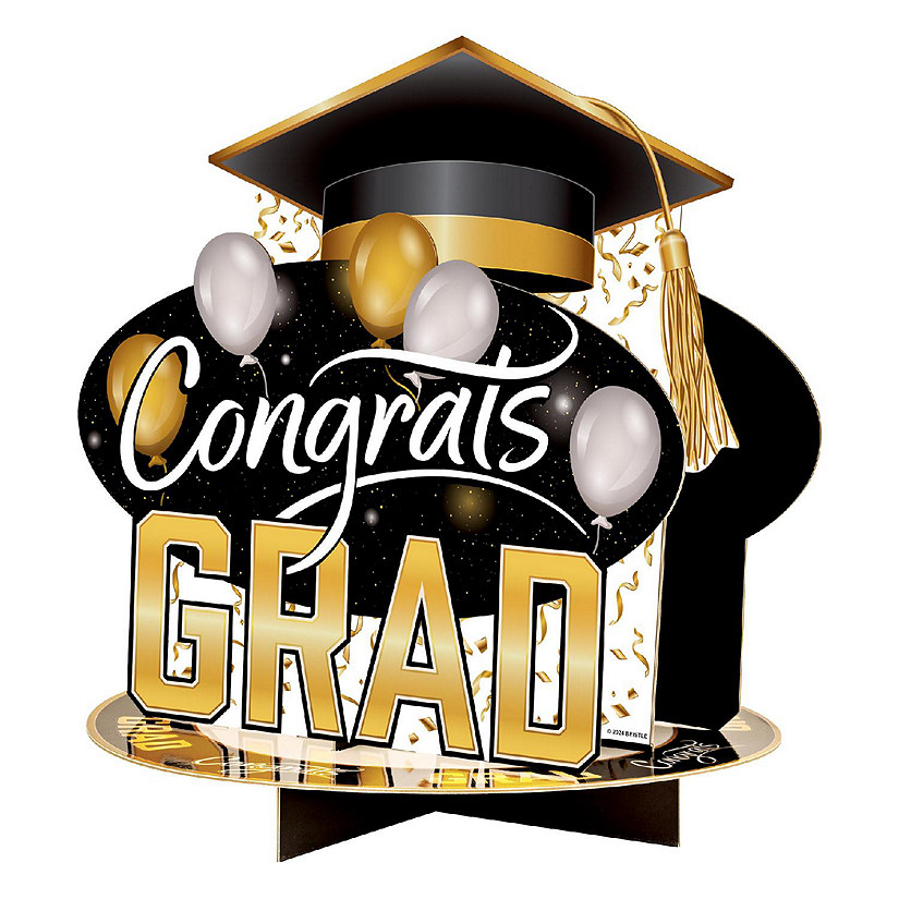 Beistle - 11" - Multicolor - 3-D Congrats Grad Centerpiece! Image