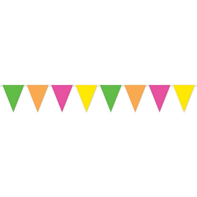 Beistle - 11" x 12' Neon Pennant Banner - 12 Pack Image