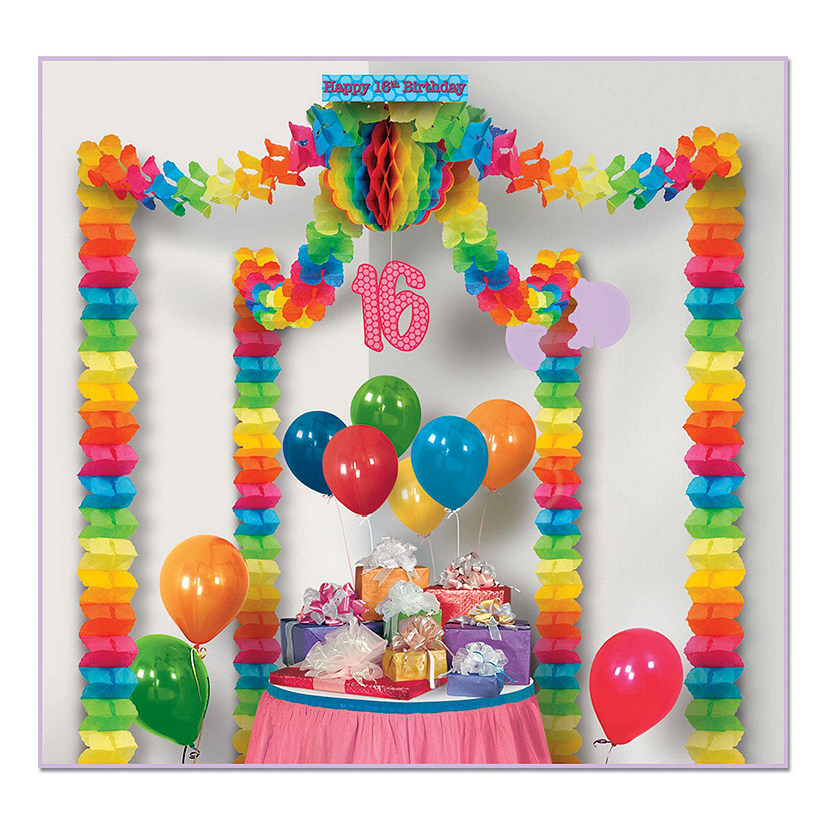 Beistle - "16th" Birthday Party Canopy - 6 Pack Image