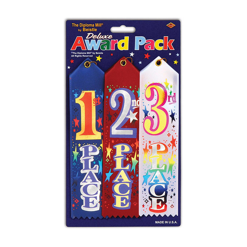 Beistle - 1st, 2nd, 3rd Place Award Pack Ribbons - 6 Pack Image
