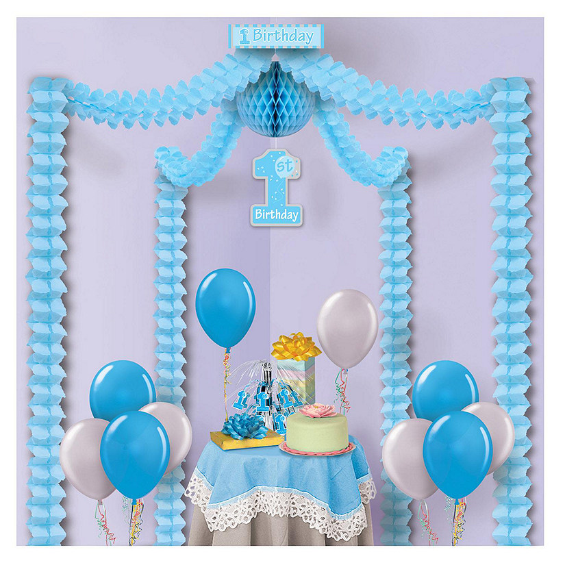 Beistle - "1st" Birthday Party Canopy - Blue - 6 Pack Image