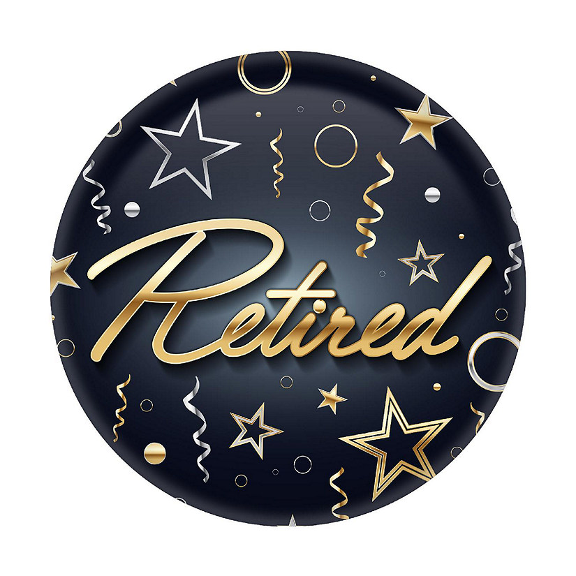 Beistle - 2" - Black - Retirement Celebration 3-Inch Button! Image