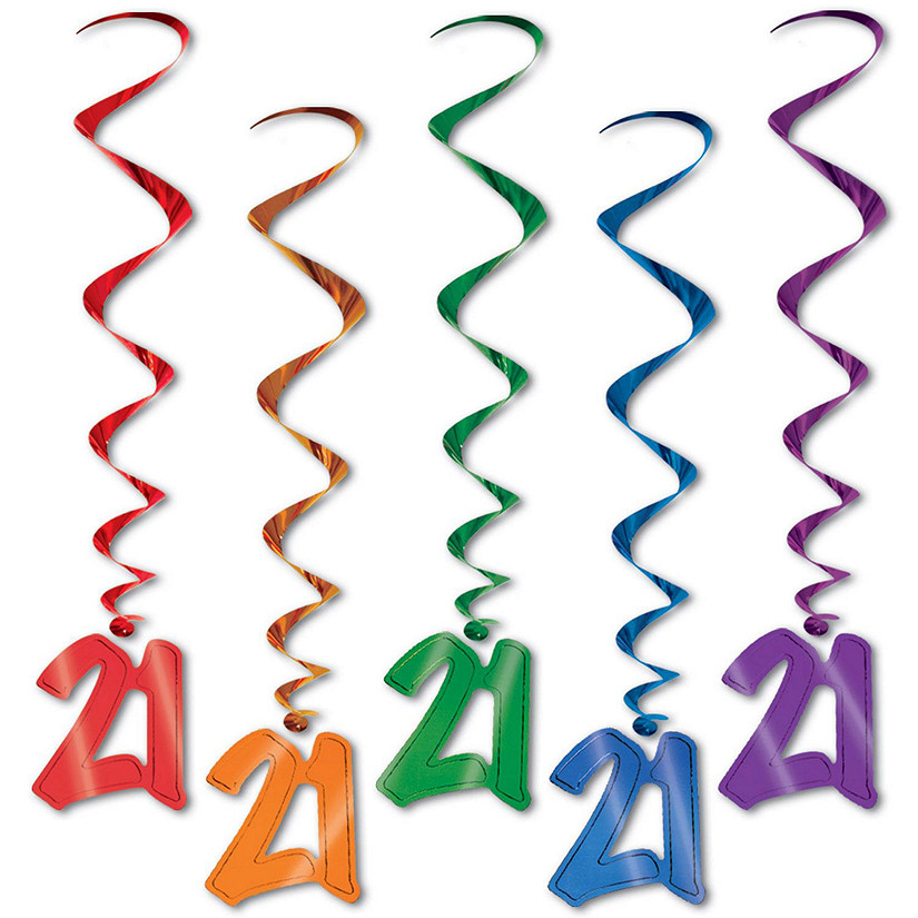 Beistle - "21" Whirls - 3' - 6 Pack Image