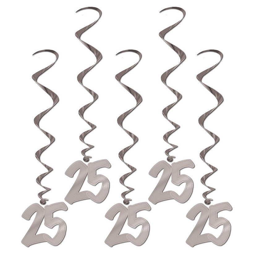 Beistle - "25th" Anniversary Whirls - 3' - 6 Pack Image