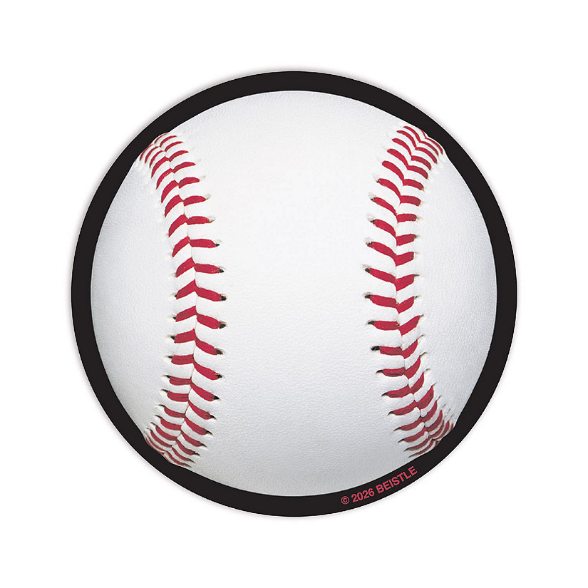 Beistle - 3.25" - White - Baseball-Themed Coasters - 12 Pieces Image