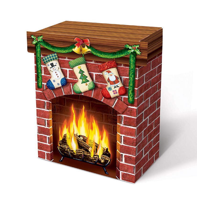 Beistle - 3-D Christmas Fireplace Prop - 4 Pack Image
