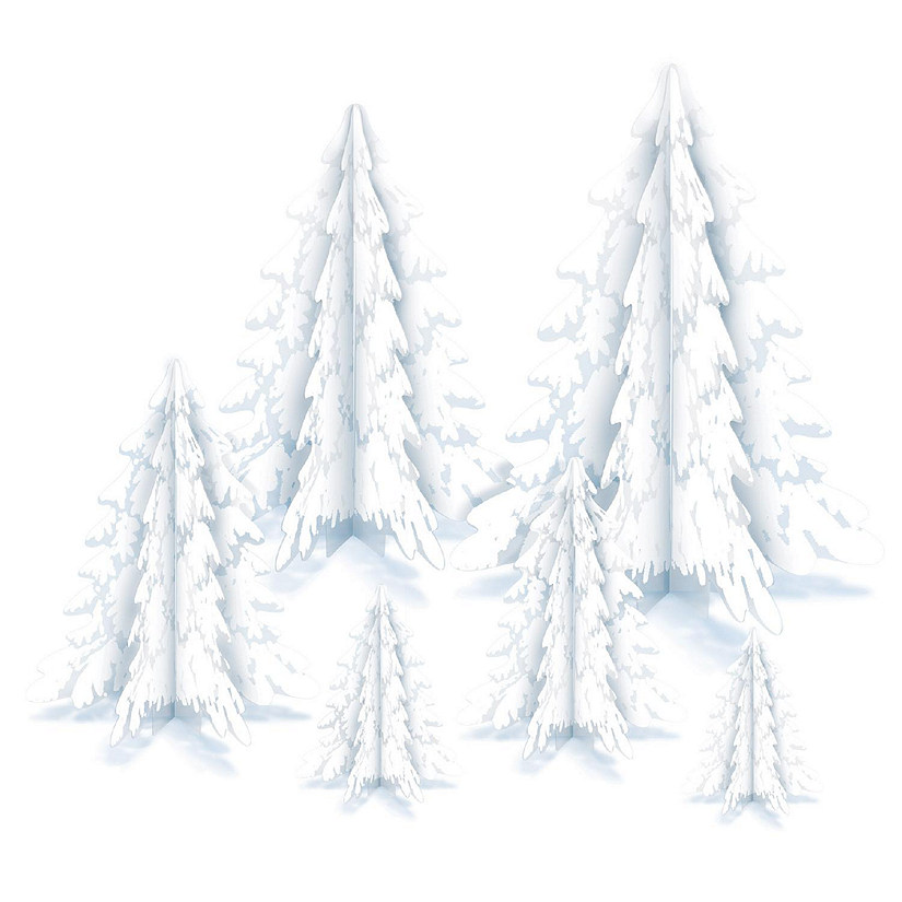 Beistle - 3-D Clear Plastic Winter PineTree Ctrpcs - 12 Pack Image