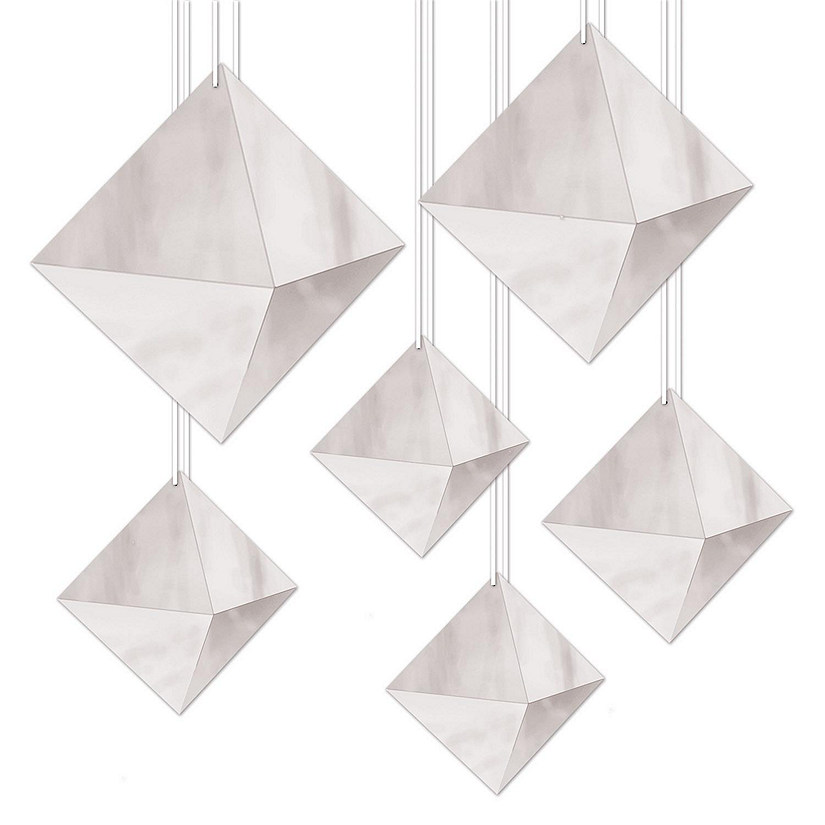 Beistle - 3-D Foil Diamonds - Silver - 12 Pack Image