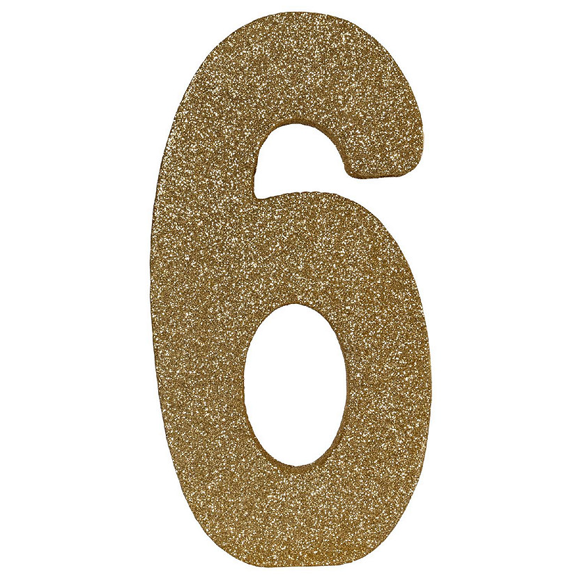 Beistle - 3-D Glittered "6" Centerpiece - 6 Pack Image