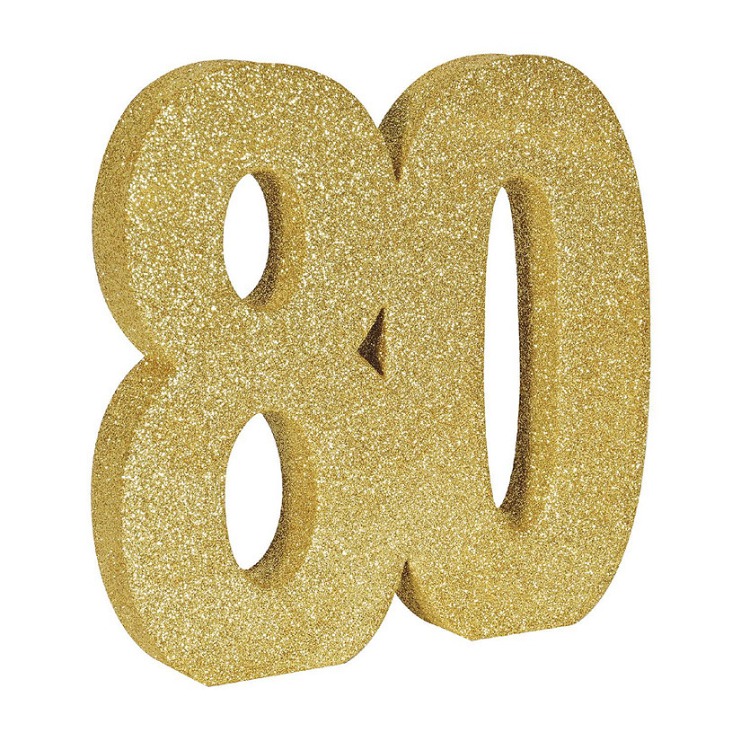 Beistle - 3-D Glittered "80" Centerpiece - 6 Pack Image