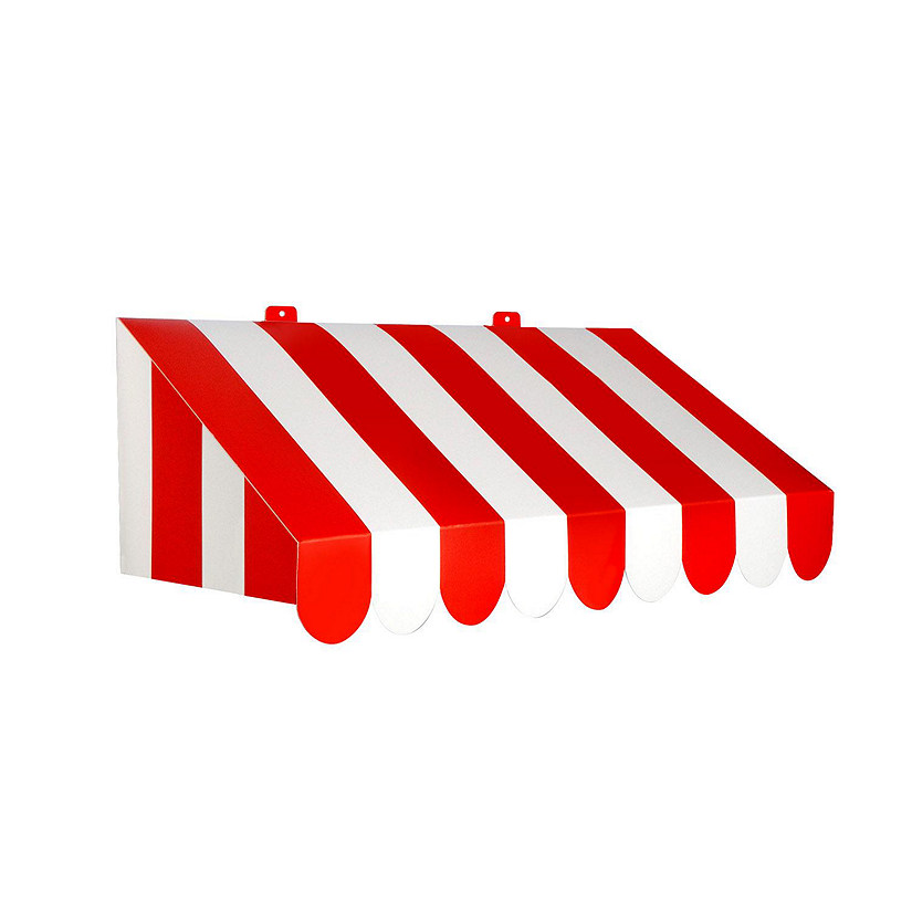 Beistle - 3-D Red &amp; White Awning Wall Decoration - 6 Pack Image