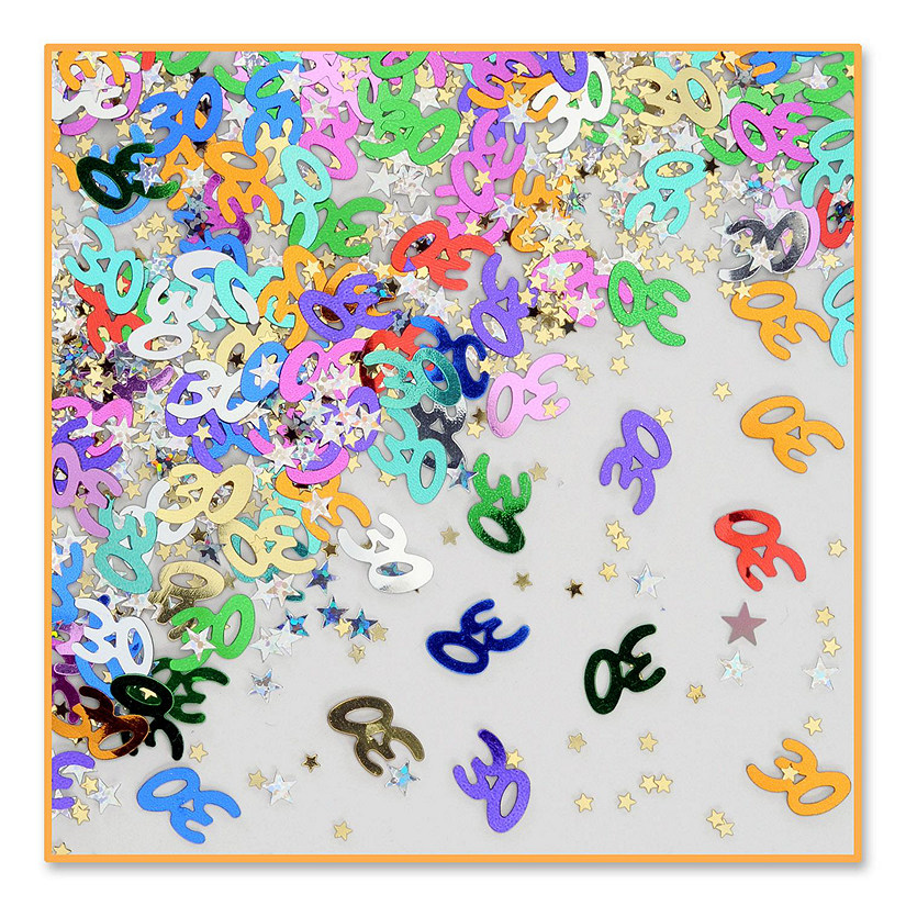 Beistle - 30 &amp; Stars Confetti - 6 Pack Image