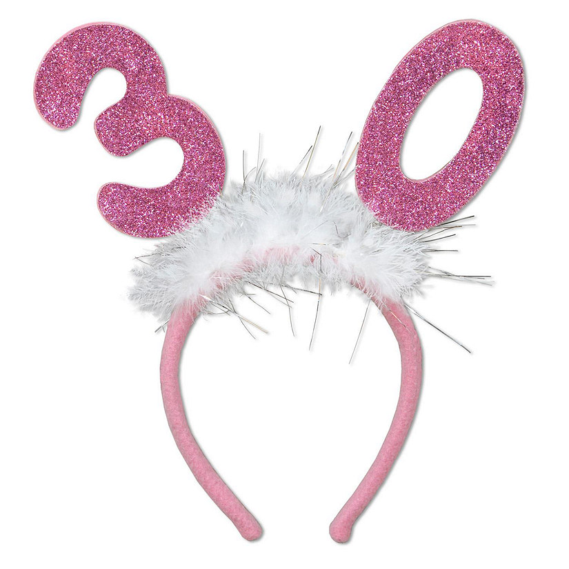 Beistle - "30" Glittered Boppers w/Marabou - 12 Pack Image