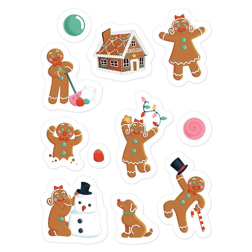 Beistle - 4&amp;#190;" x 7&amp;#189;" Gingerbread Stickers - 12 Pack Image