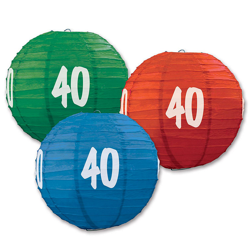 Beistle - "40" Paper Lanterns - 6 Pack Image