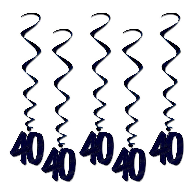 Beistle - "40" Whirls - Dark Blue - 6 Pack Image