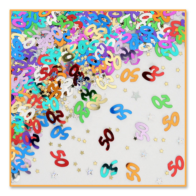 Beistle - 50 &amp; Stars Confetti - 6 Pack Image