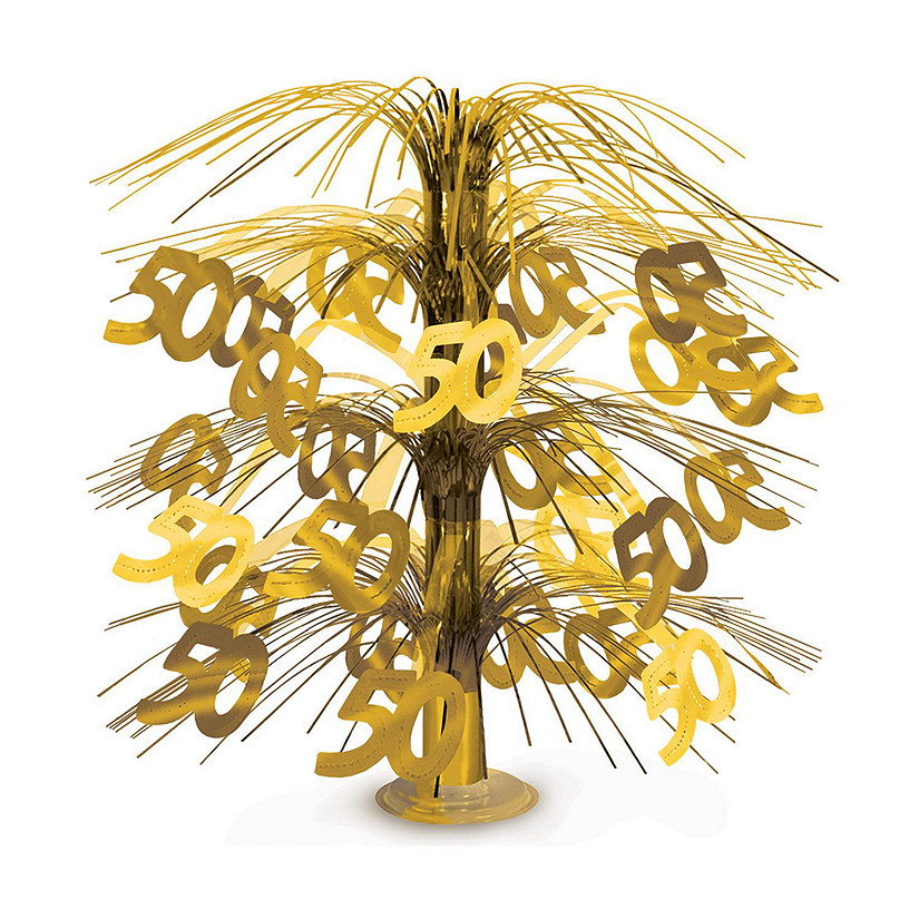 Beistle - "50" Cascade Centerpiece - Golden - 6 Pack Image