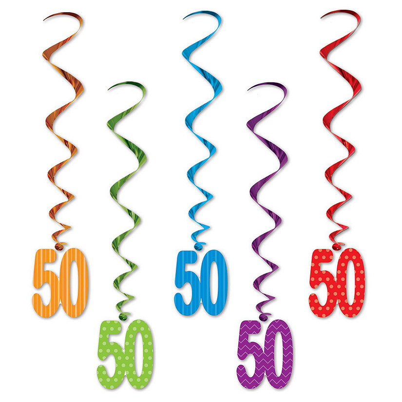 Beistle - "50" Whirls - Multicolor - 6 Pack Image