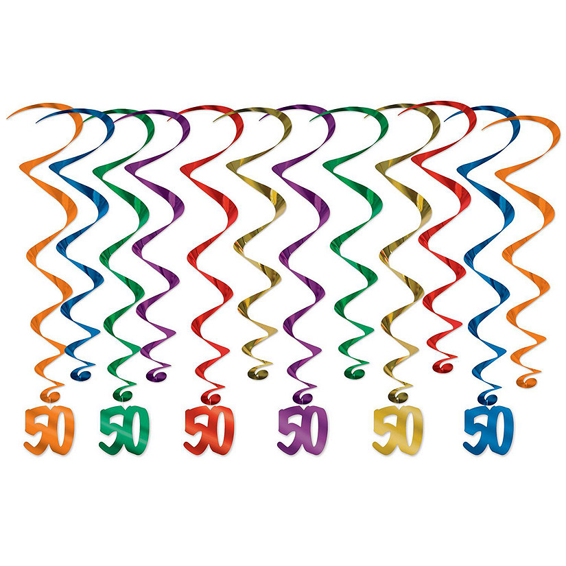Beistle - "50" Whirls - Multicolor - 6 Pack Image