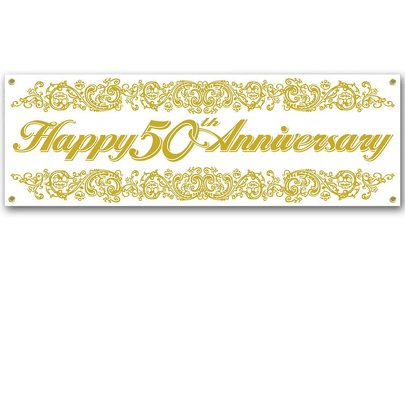 Beistle - "50th" Anniversary Sign Banner - 12 Pack Image
