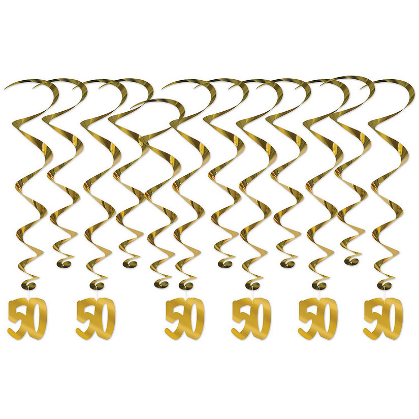 Beistle - "50th" Anniversary Whirls - 6 Pack Image