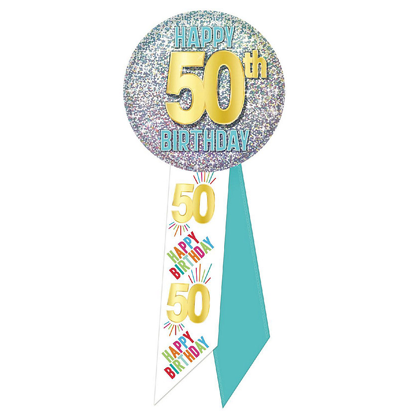 Beistle - 50th Birthday Rosette - 6 Pack Image