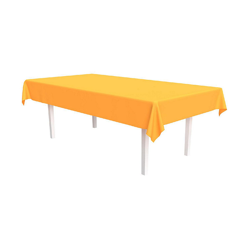 Beistle - 54" x 108" Neon Orange Plastic Rectangular Tablecover - 12 Pack Image
