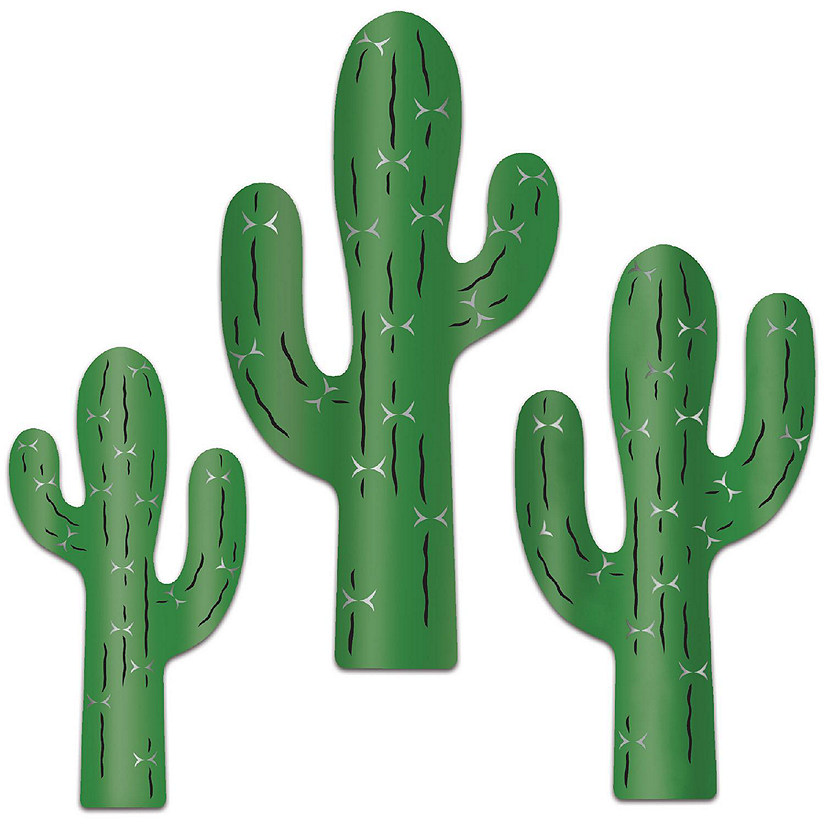 Beistle - 6"-16&amp;#190;" Foil Cactus Silhouettes - 12 Pack Image