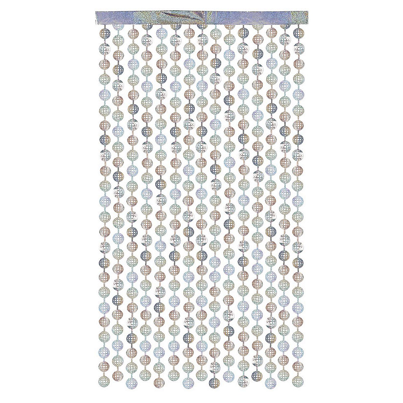 Beistle - 6' 6" x 3' 3&amp;#189;" - Multicolor - Metallic Disco Ball Curtain! Image