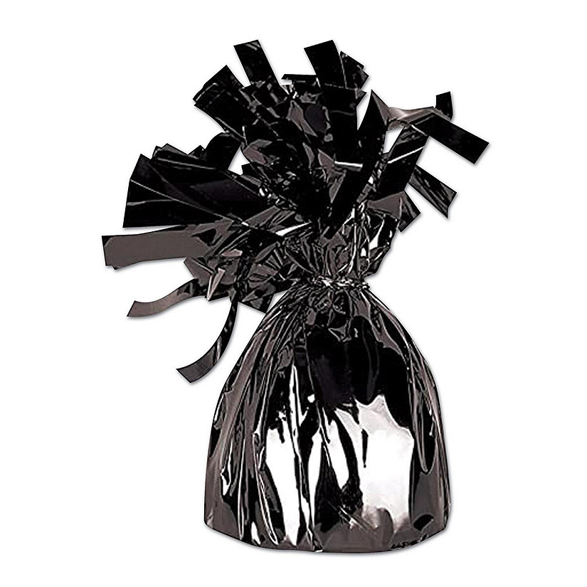 Beistle - 6 Oz - Black - Metallic Wrapped Balloon Weight! Image