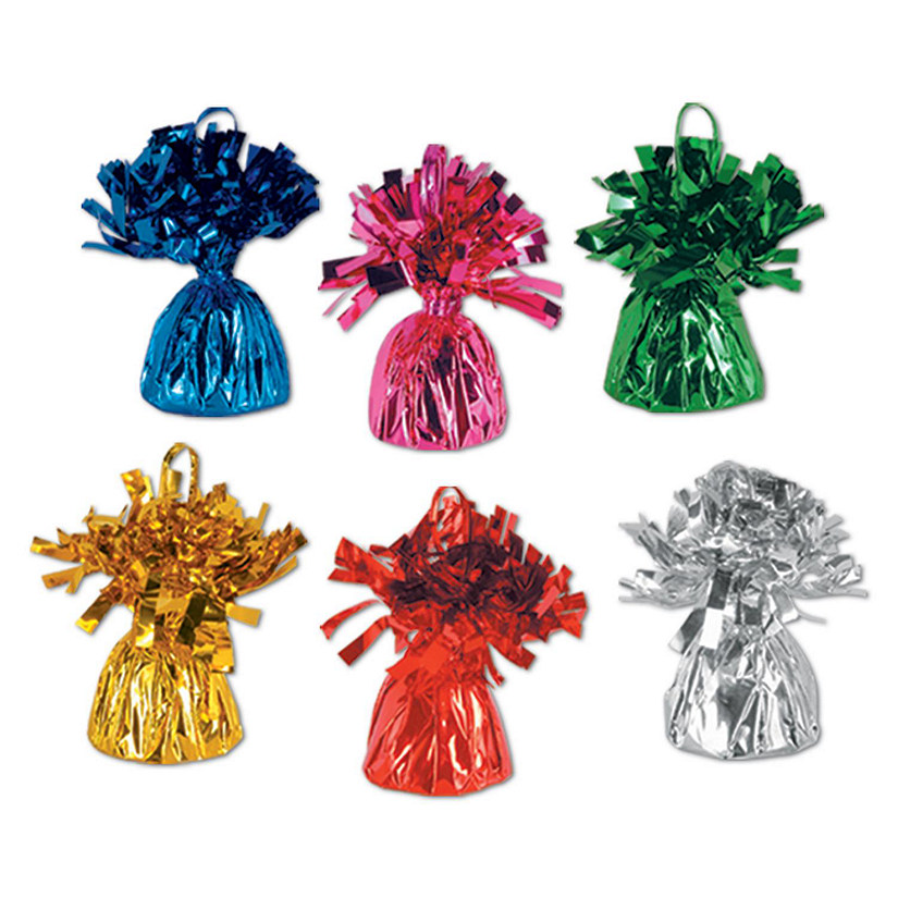Beistle - 6 Oz - Multicolor - Metallic Wrapped Balloon! Image