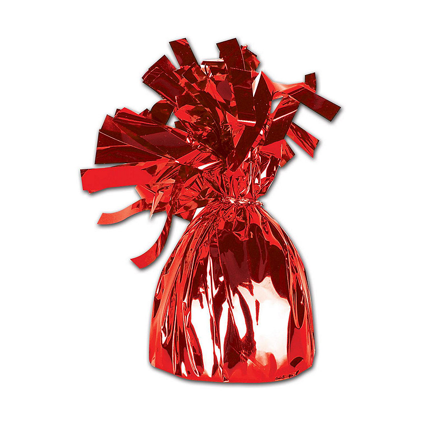 Beistle - 6 Oz - Red - Metallic Wrapped Balloon! Image