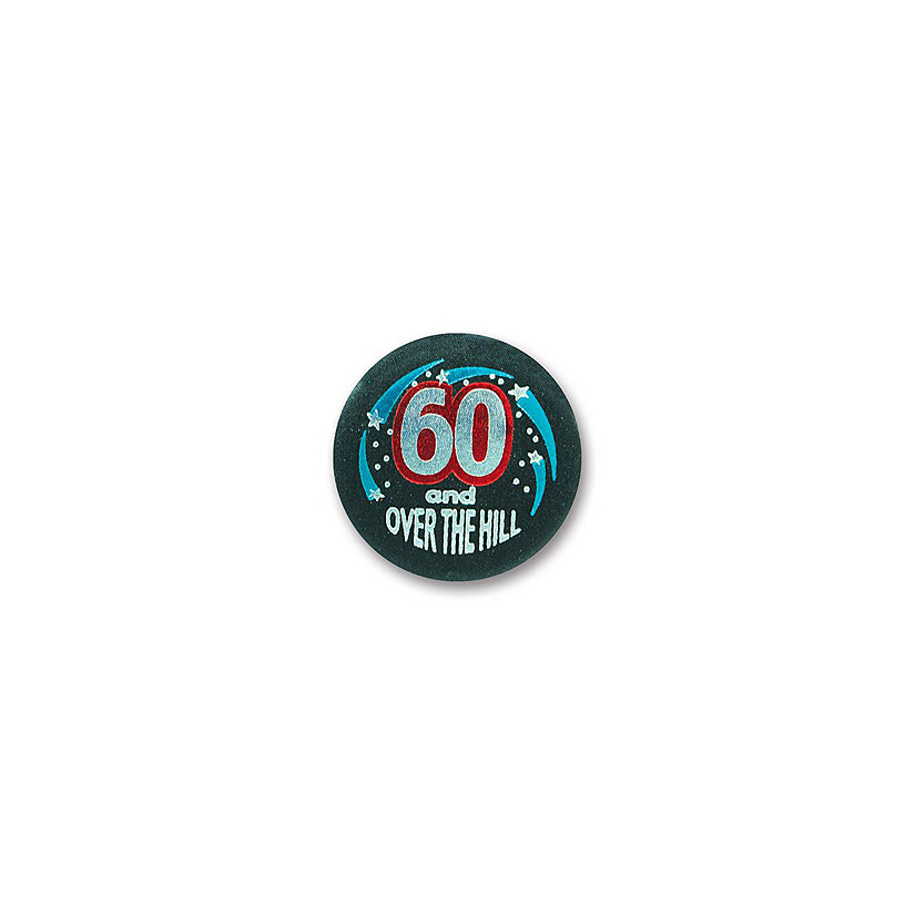 Beistle - 60 &amp; Over The Hill Satin Button - 6 Pack Image