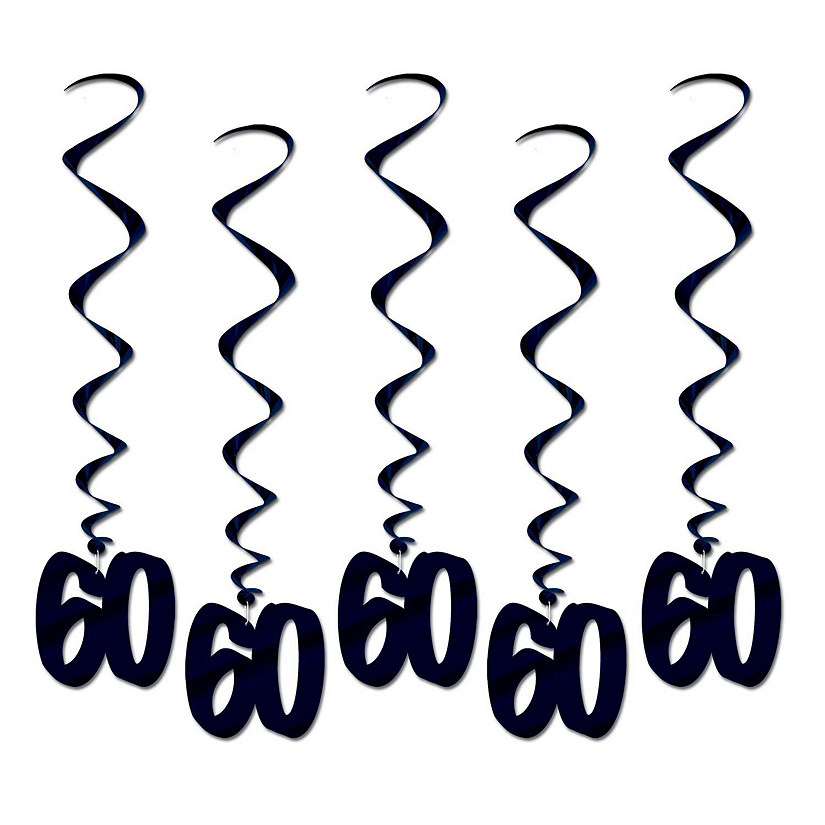 Beistle - "60" Whirls - Black - 6 Pack Image