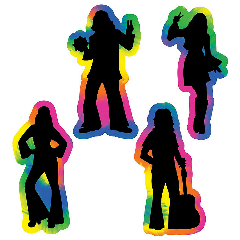 Beistle - 60's Hippie Silhouettes - 12 Pack Image