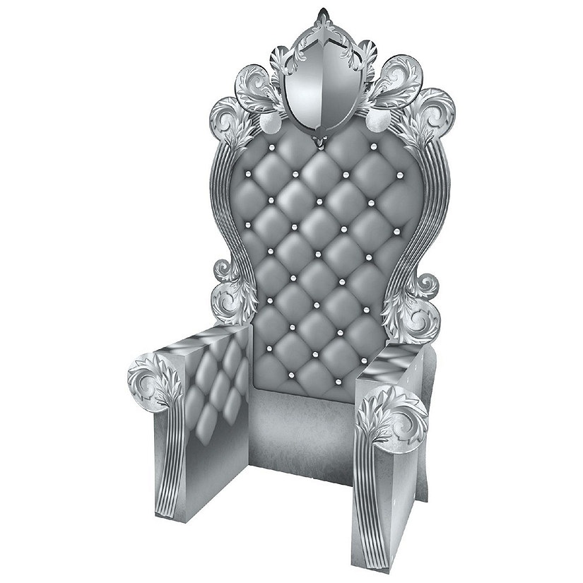 Beistle 7' 1¾" x 3' 9¼" Silver 3D Prom Throne Prop 4 Pack