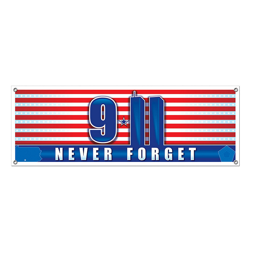 Beistle - 9/11 Never Forget Sign Banner - 12 Pack Image