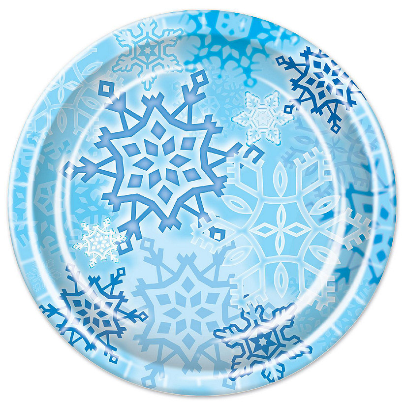 Beistle - 9" - Light Blue - Snowflake Plates 9 Inch Paper! Image