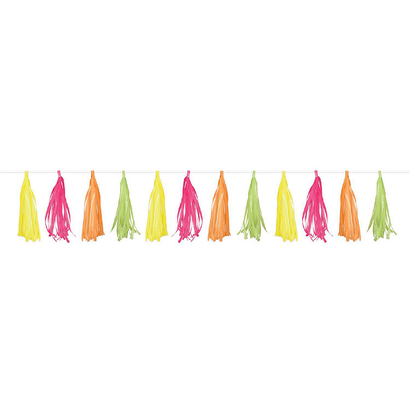 Beistle - 9&amp;#190;" x 8' - Multicolor - Plastic Tassel Garland! Image