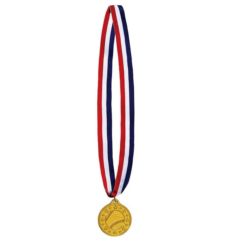 Beistle - Baseball Medal w/Ribbon - 12 Pack Image