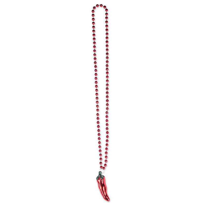 Beistle - Beads w/Chili Pepper Medallion - 12 Pack Image