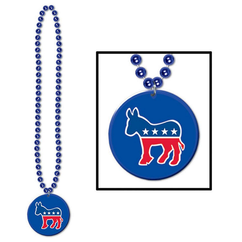 Beistle - Beads w/Democratic Medallion - 12 Pack Image