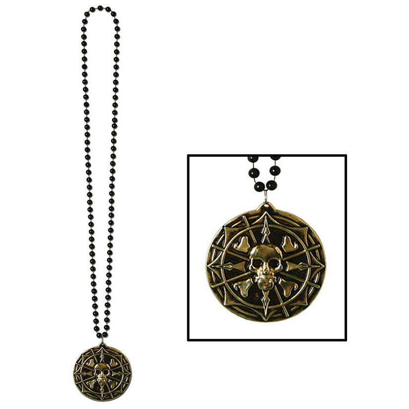 Beistle - Beads w/Pirate Coin Medallion - 12 Pack Image