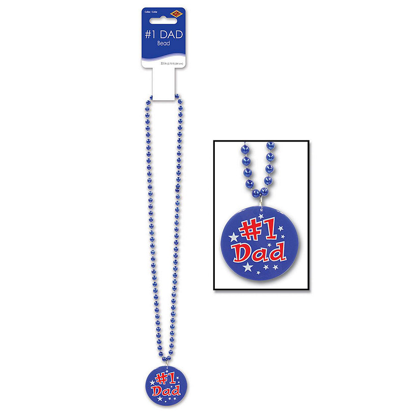 Beistle - Beads w/Printed #1 Dad Medallion - 12 Pack Image