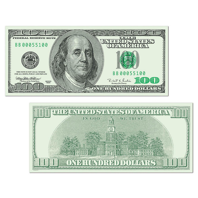 Beistle - Big Bucks Cutout $100 Bill - 24 Pack Image