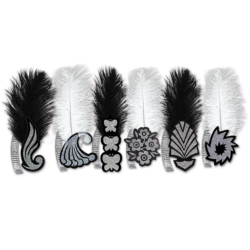 Beistle - Black &amp; White Roaring 20's Tiaras - 50 Pack Image